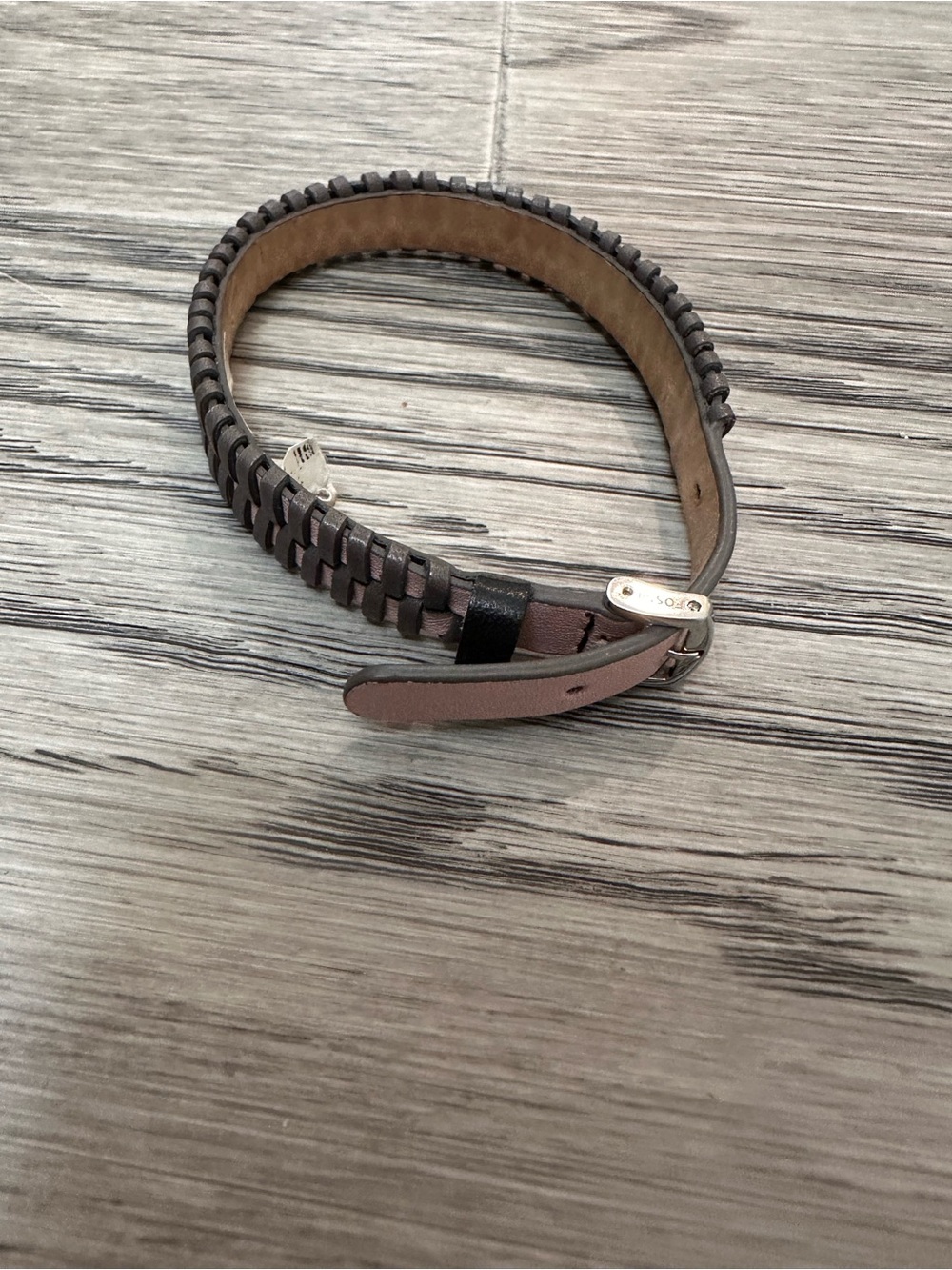 Woven Faux Leather Bracelet for Women - Brown